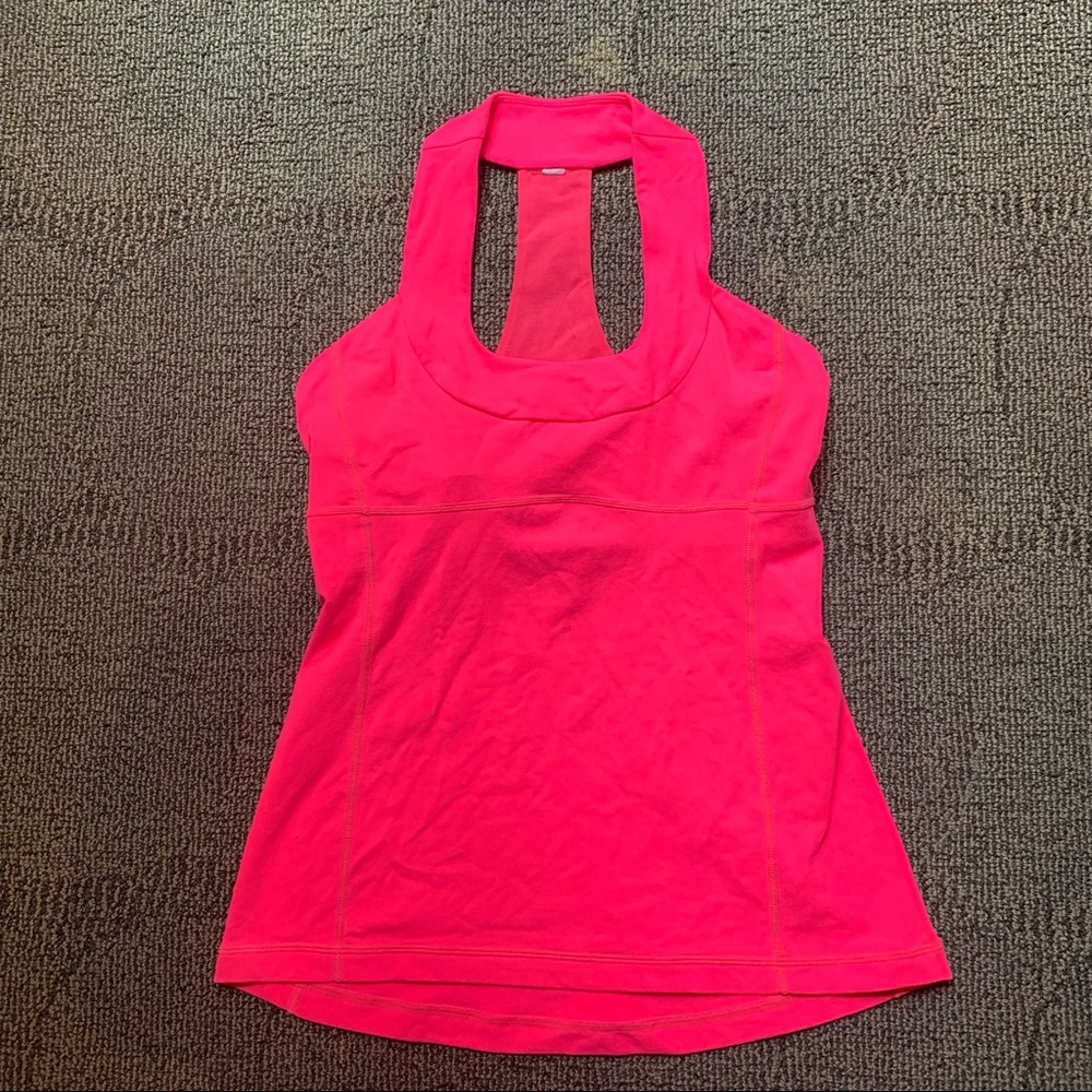LULULEMON - Pink scoop neck mesh back tank, 6